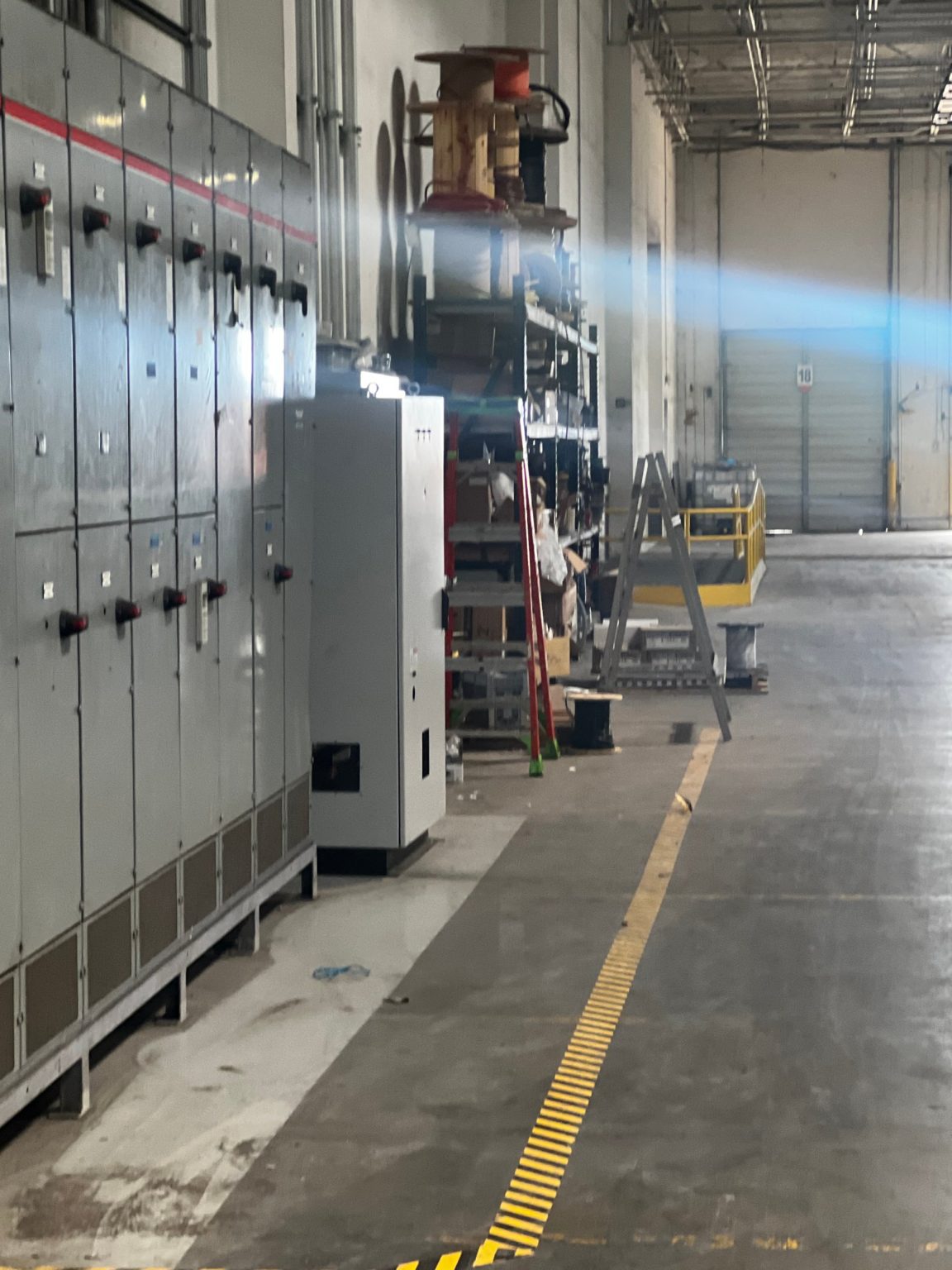 Motor control center lineup in a plant electrical room